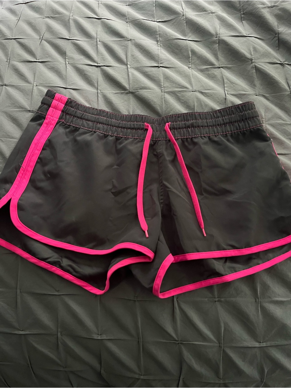 Old Navy Black Athletic Shorts with Hot Pink Trim